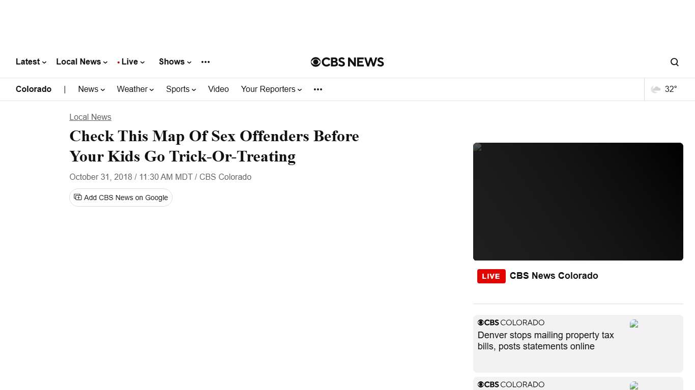 Check This Map Of Sex Offenders Before Your Kids Go Trick-Or-Treating - CBS Colorado