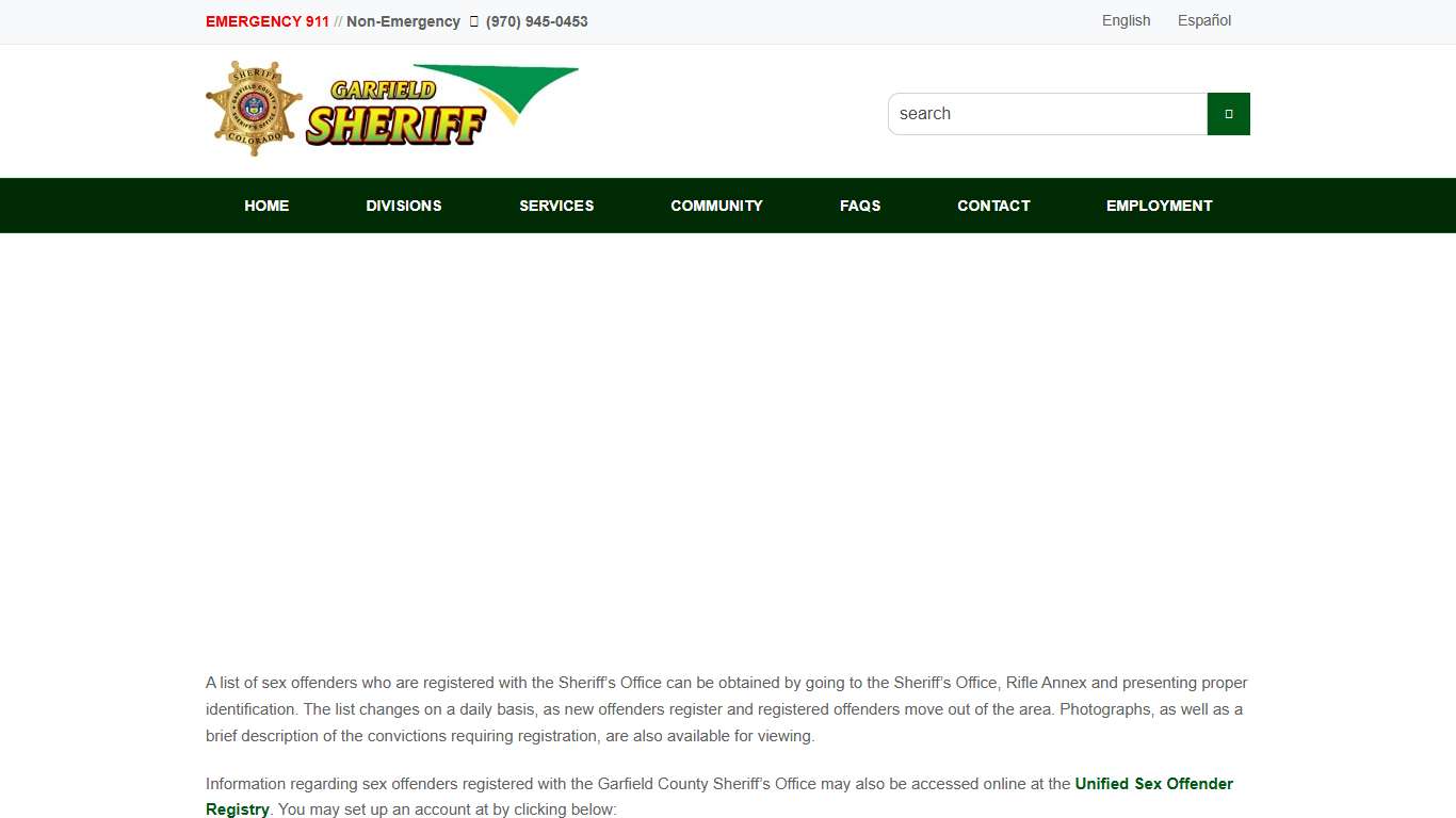 Sex Offender Search - Garfield County Sheriff Colorado